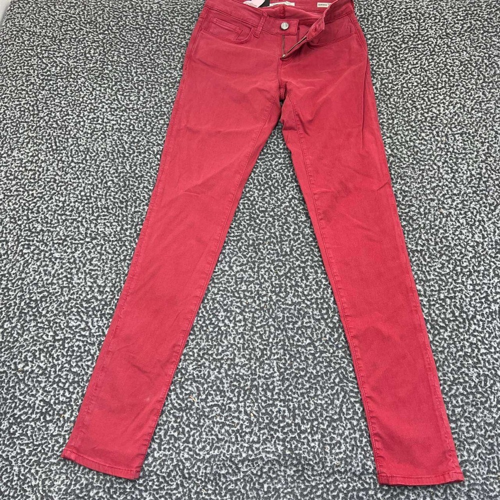 Mavi Adriana Jeans Women 27x32 Red Mid Rise Super Skinny Pants Denim New